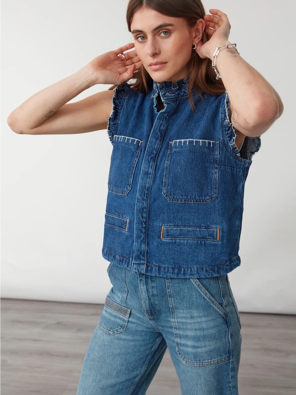Pablo Denim Vest in Vintage Americana